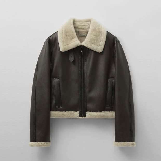 몽돌 페이크 퍼 무스탕 자켓 브라운