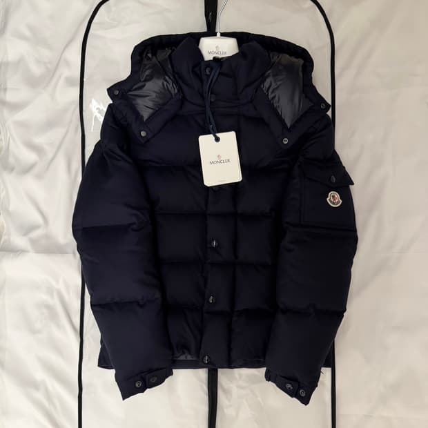 24FW 몽클레어 베제르 울 플란넬 네이비 블루