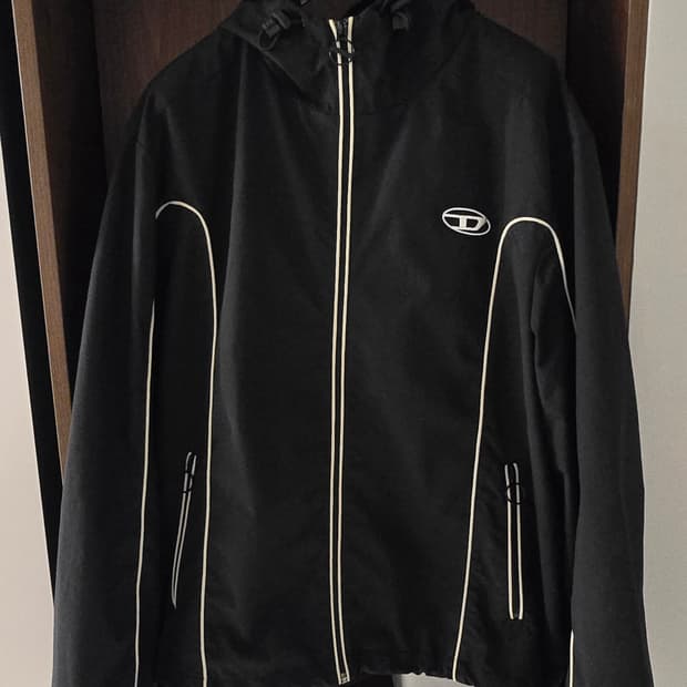 디젤/J하이브스 콘트라스트
 파이핑 윈드브레이커 재킷 블랙/l