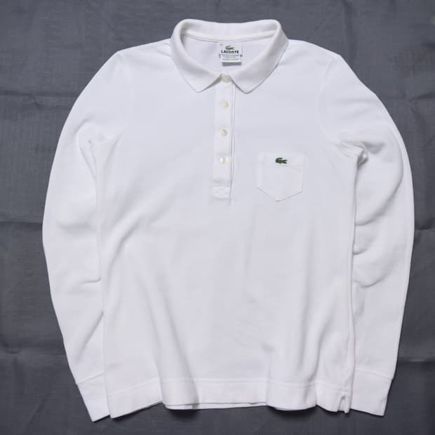 라코스테 여성 긴팔 폴로 티셔츠 화이트 40