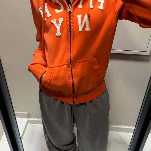 아베크롬비 오렌지 후드집업 m