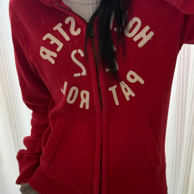 홀리스터 레드 후드집업 s