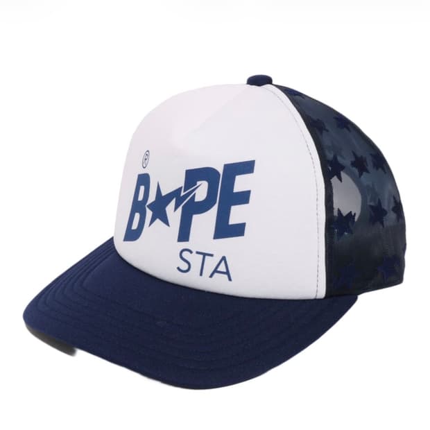 베이프 스타 메쉬 캡 네이비