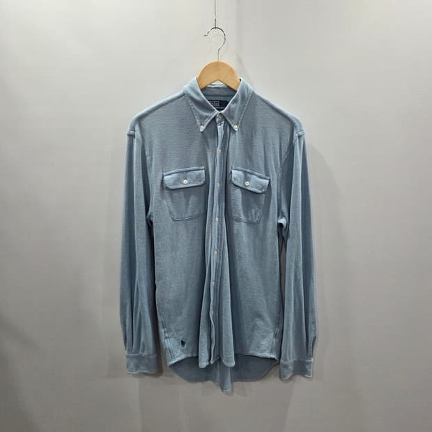 폴로랄프로렌 블루 인디고 니트 샴브레이 워크셔츠 M