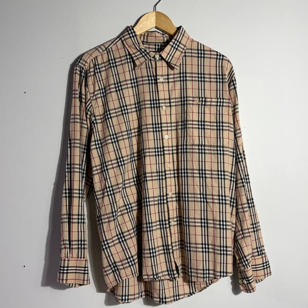 버버리 빈티지 베이지 노바체크 셔츠 (무료배송)