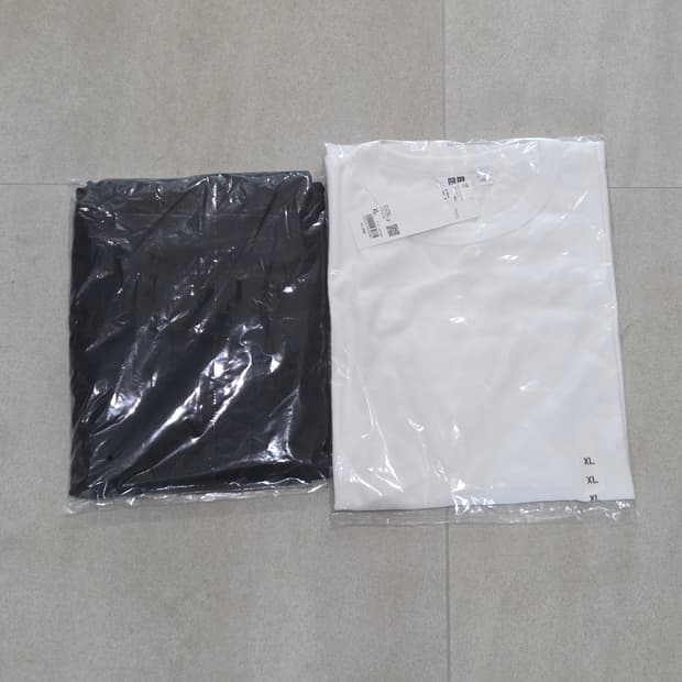 유니클로 워시 코튼 크루넥T