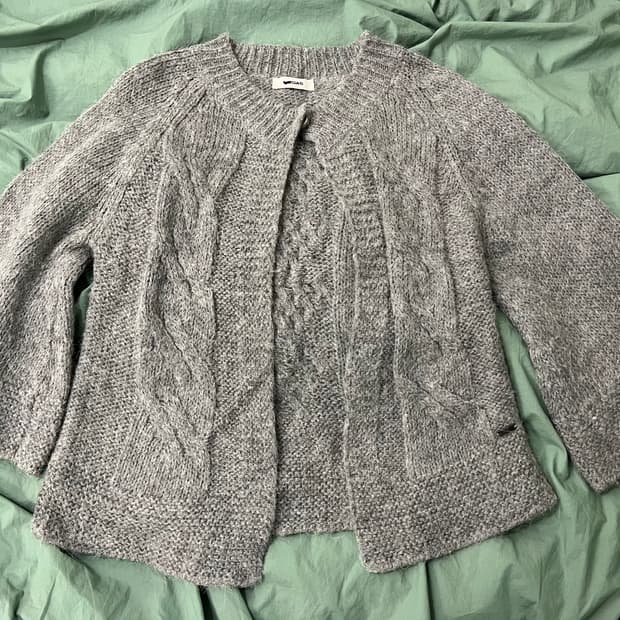 원버튼 7부소매 니트 가디건