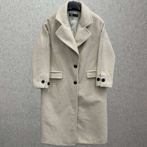 90 자라 여자 부클 롱코트