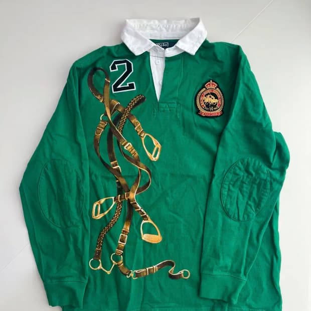 [POLO vintage] 폴로 럭비티셔츠 green L