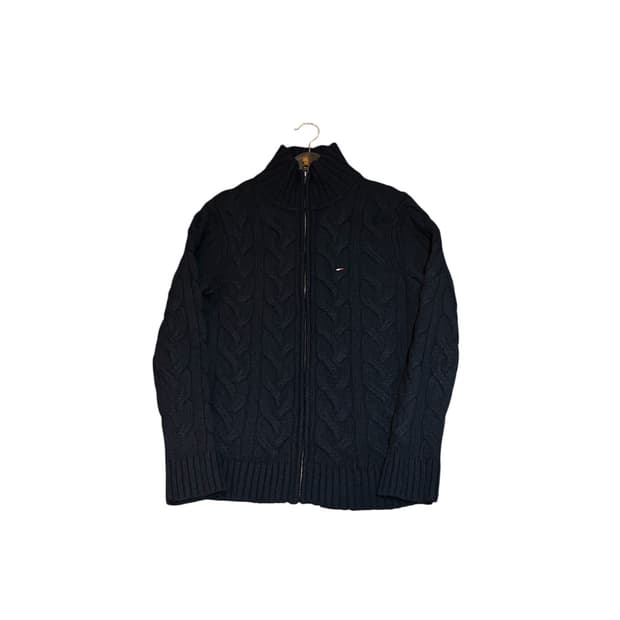 타미힐피거 니트 꽈배기 집업 S사이즈