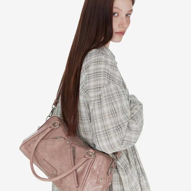 썬번 프로젝트 Faux Leather M.O.S Bag, PINK