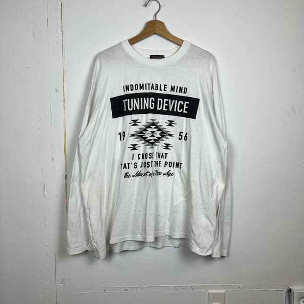JPN Mind Games 흰색 프린팅 긴팔 티셔츠 5L