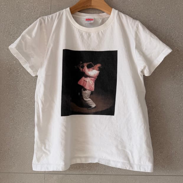 화이트 일본 빈티지 반팔 티셔츠 여성