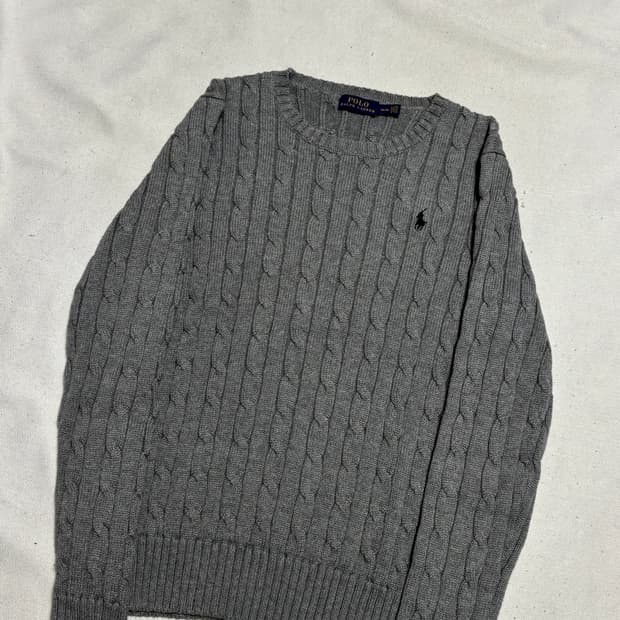 M 폴로랄프로렌 네이비 포니 그레이 케이블 니트