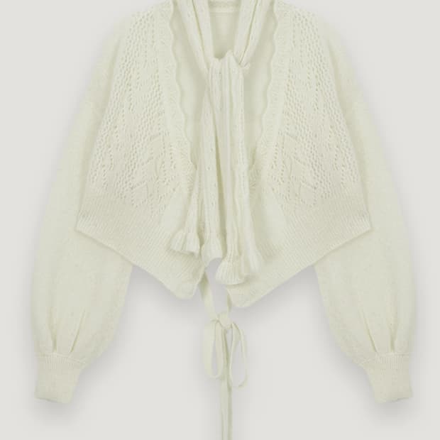 더티스FLUFFY WRAP KNIT CARDIGAN MUFFLER SET