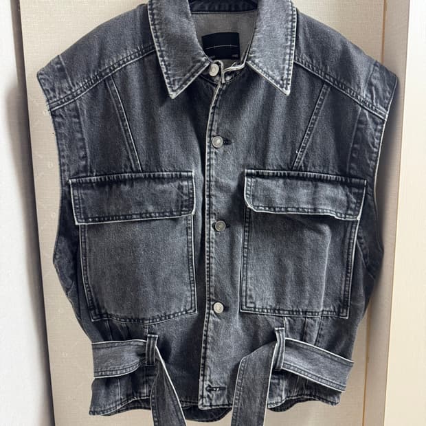 메종미네드 / 흑청 데님 베스트 / L