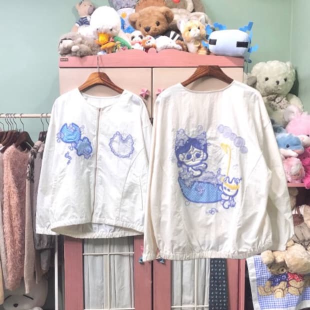 카모메산장x뵤와 콜라보 바람막이