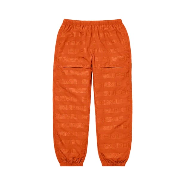 21FW 슈프림 로고 립스탑 트랙 팬츠 오렌지 