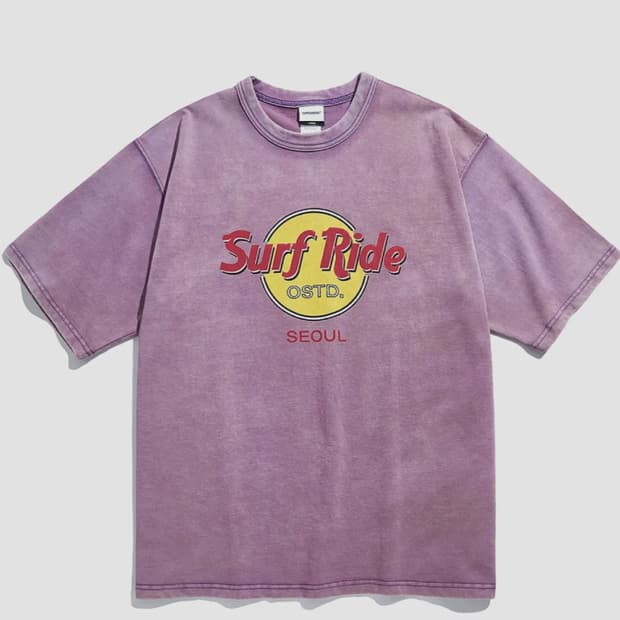 아웃스탠딩 빈티지 반팔 티셔츠 퍼플 L