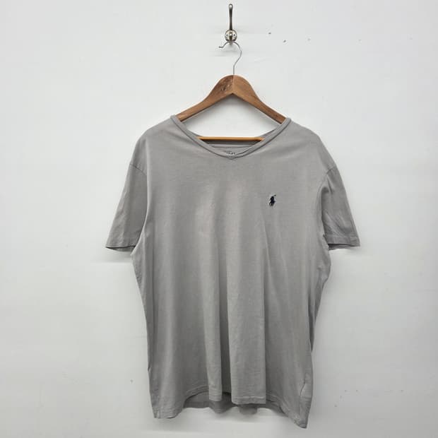폴로 랄프로렌 브이넥 반팔티 그레이 남L