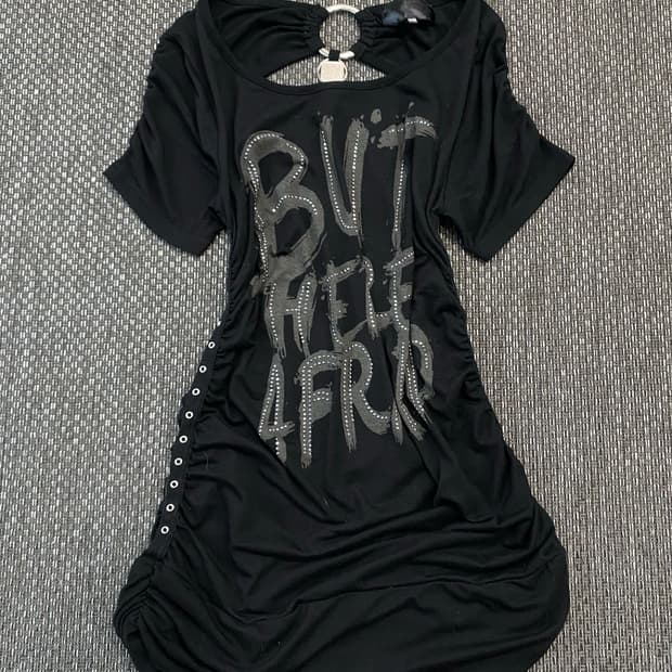 2000s Mood Eyelet shirring Tee 펑크