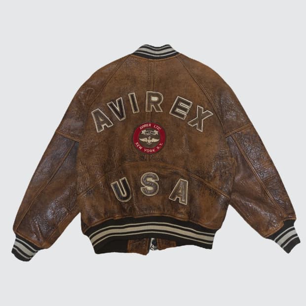 AVIREX 아이콘 레더 바시티