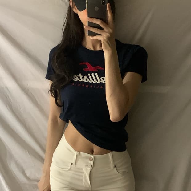 홀리스터 티셔츠,XS,네이비