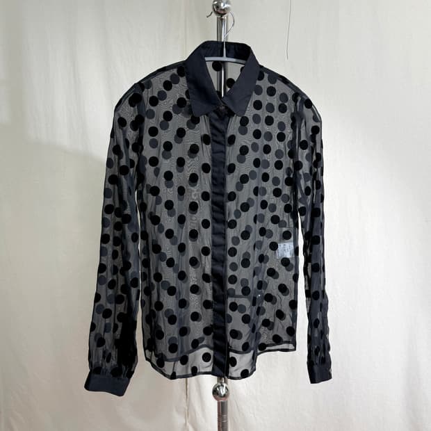 Made in Heaven 시스루 도트 셔츠