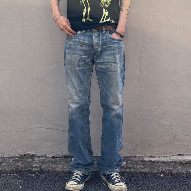 일본 리 유니온 메이드 신치백 서스펜더 워크 팬츠