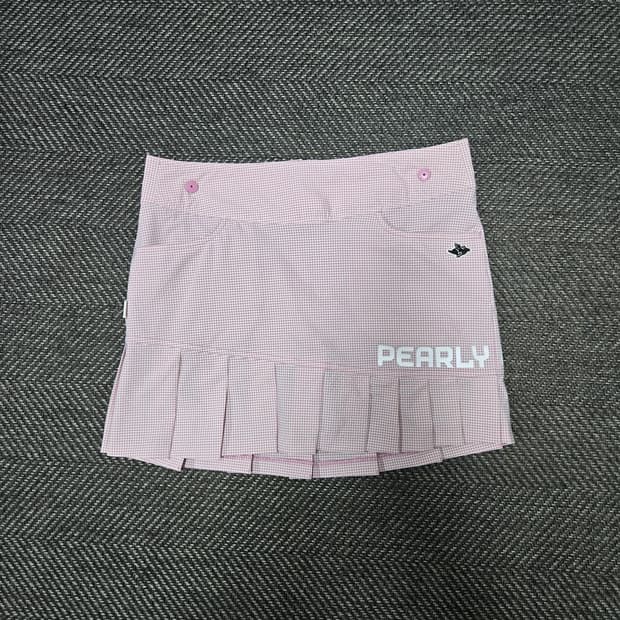 파리게이츠 핑크 체크 플리츠 치마