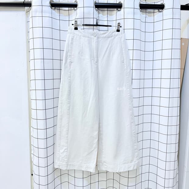 MINE 마인 화이트데님 와이드팬츠  이태리원단 10부정도의 길이감 (실