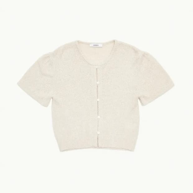 아모멘토 fancy ballon cardigan ecru