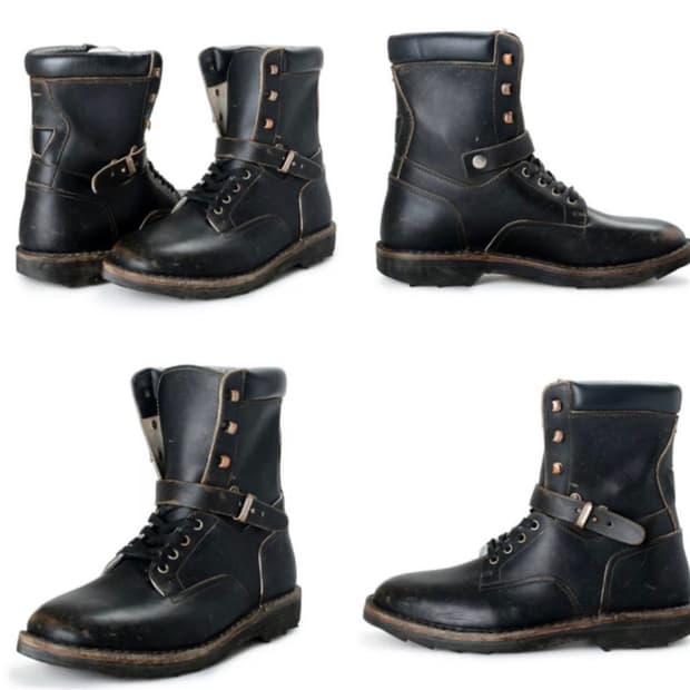 메종 마르지엘라 14aw 빈티지 이펙트 레더 버클 컴뱃 부츠
