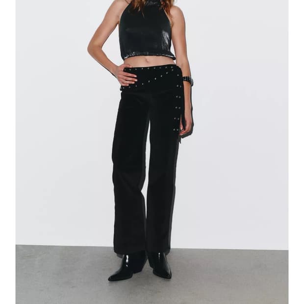 (사이즈 교환구함)ZARA 자라 스터드 파레오 플레어 팬츠