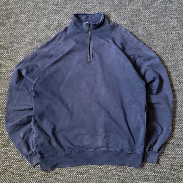 90s USA 엘엘빈 x 러셀 애슬레틱 쿼터집업 스웻셔츠 (110)