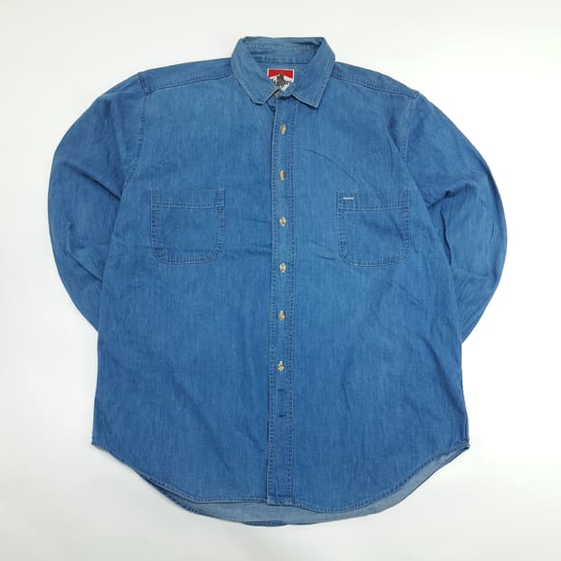 CN111 L 말보로 클래식 90s USA 데님 긴팔 워크 셔츠