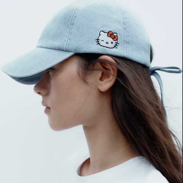 산리오 헬로키티 데님 캡 모자/자라 키티 모자(zara)