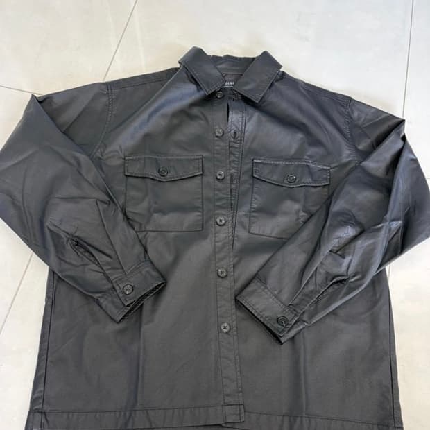 빔즈 Fake leather cpo shirt M