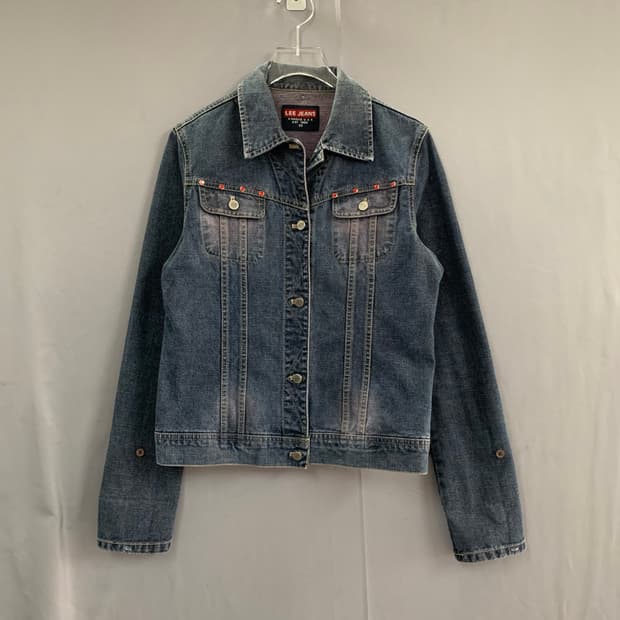 95 LEE 리 진스 여성 빈티지 Y2K 데님 트러커 청자켓