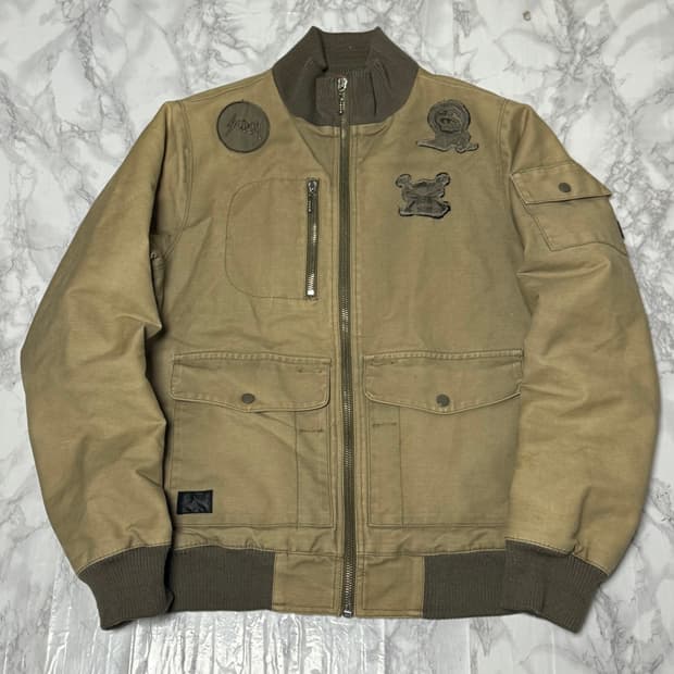 스투시 90s 가죽 패치 아카이브 봄버 자켓