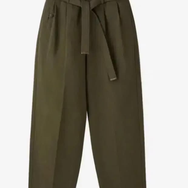 렉토 24fw 하이웨스트 벨티드 팬츠 카키