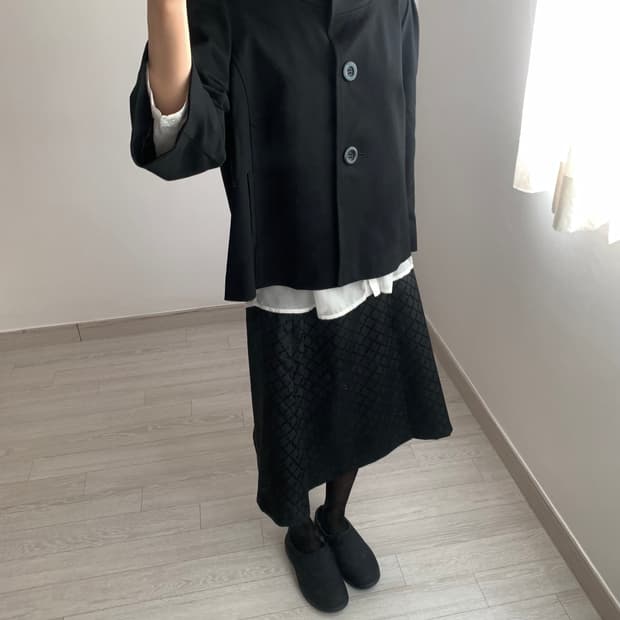 high neck button jacket