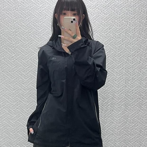 나이키 ACG 빈티지 캐주얼 스포티 올블랙 바람막이 자켓 L C12602