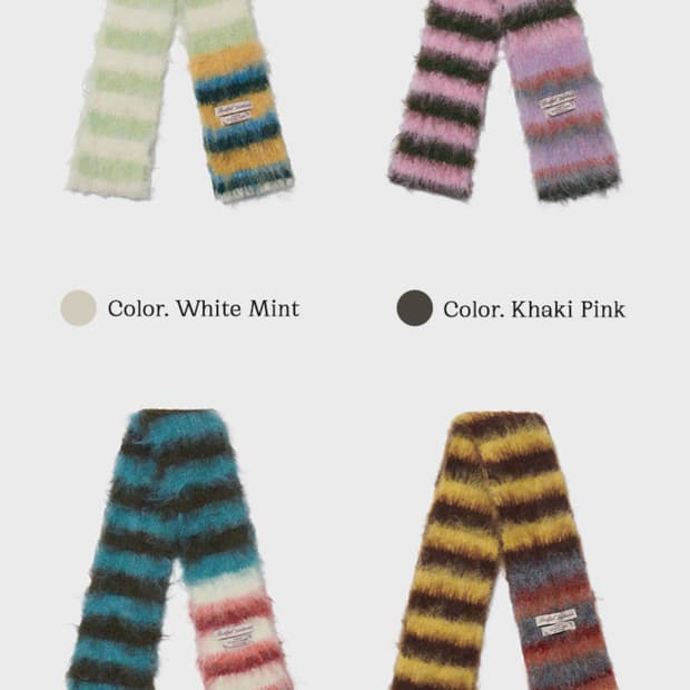 락피쉬웨더웨어 목도리 머플러 스트라이프 샤기