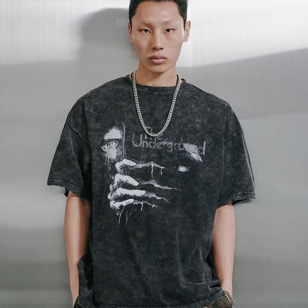 로어링라드 워시드 데미지 오버 티셔츠 블랙 XL