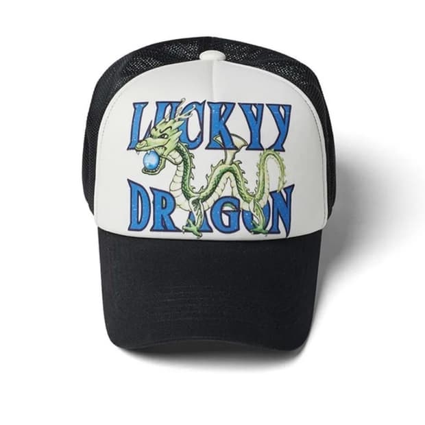 Openyy 럭키 청롱 트러커 캡 블랙