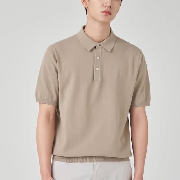 빈폴 / 카라넥 반팔 니트, 반팔 카라티 / XL