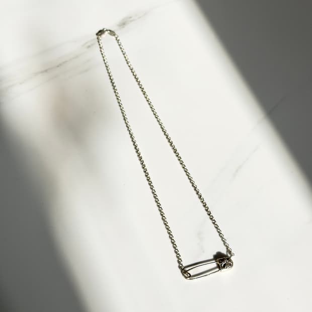 새상품 크롬하츠 세이프티핀 1P 다이아 파베 일체형 목걸이 영수증O