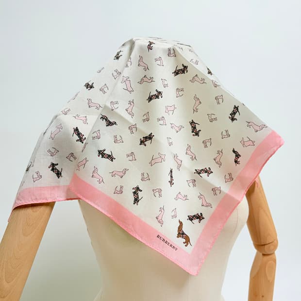 면 100% Burberry 버버리 손수건 2개