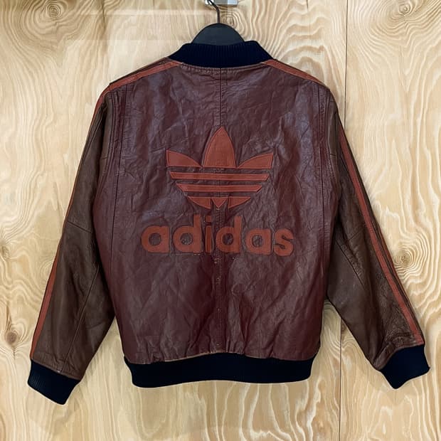 아디다스 80's 빅 트리포일 레더 자켓